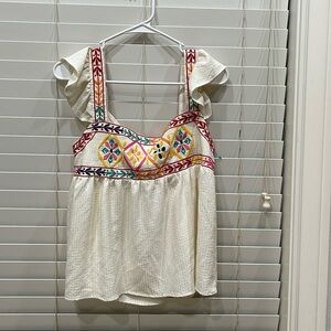 Blu Pepper Embroidered Top